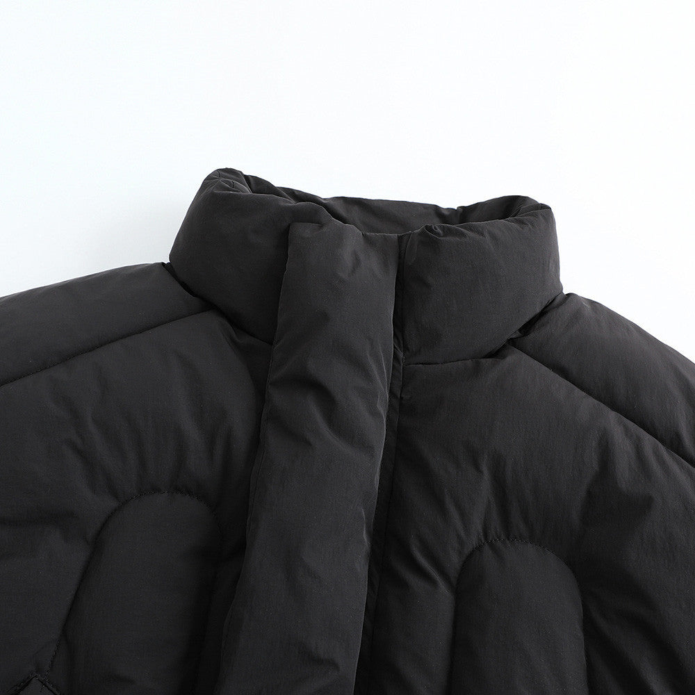 Thick semi high neck cotton jacket