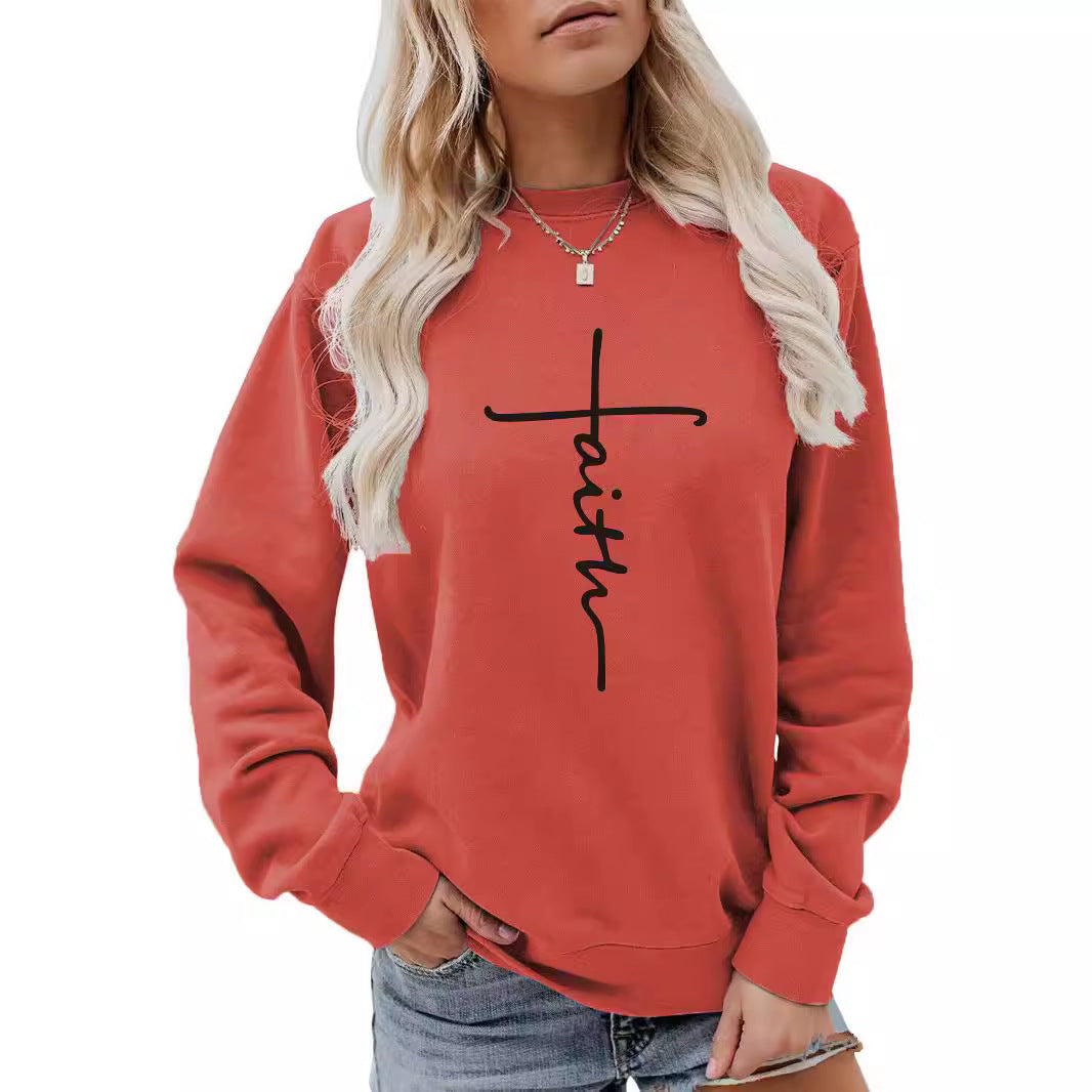 Round neck Easter printed hoodie