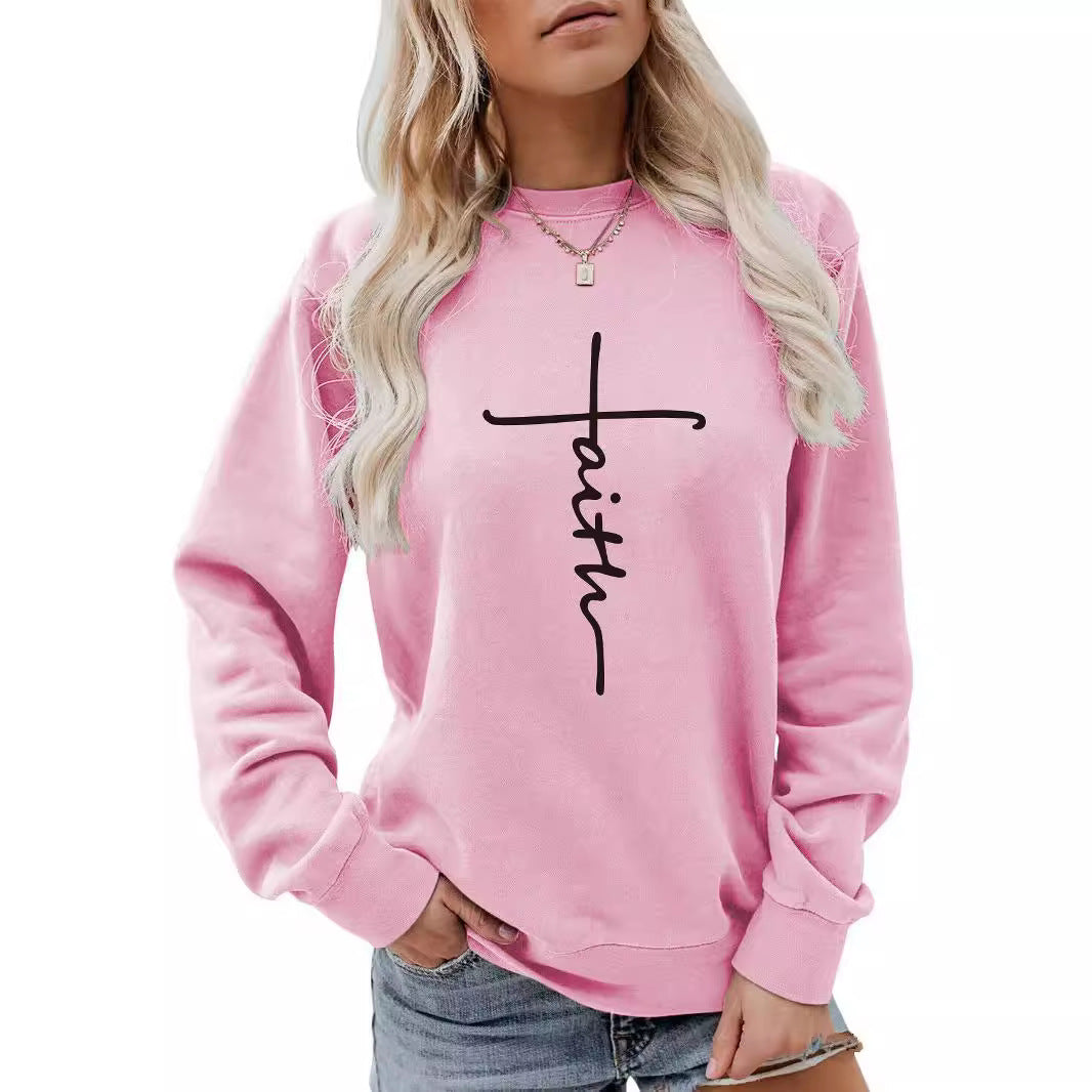 Round neck Easter printed hoodie