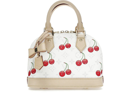 Louis Vuitton x Takashi Murakami Cherry Alma BB White Monogram