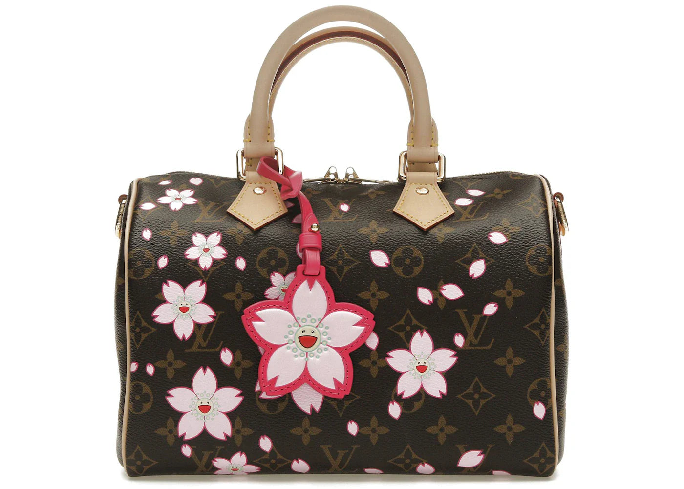 Louis Vuitton x Takashi Murakami Cherry Blossom Speedy Bandouliere 25 Sakura Brown