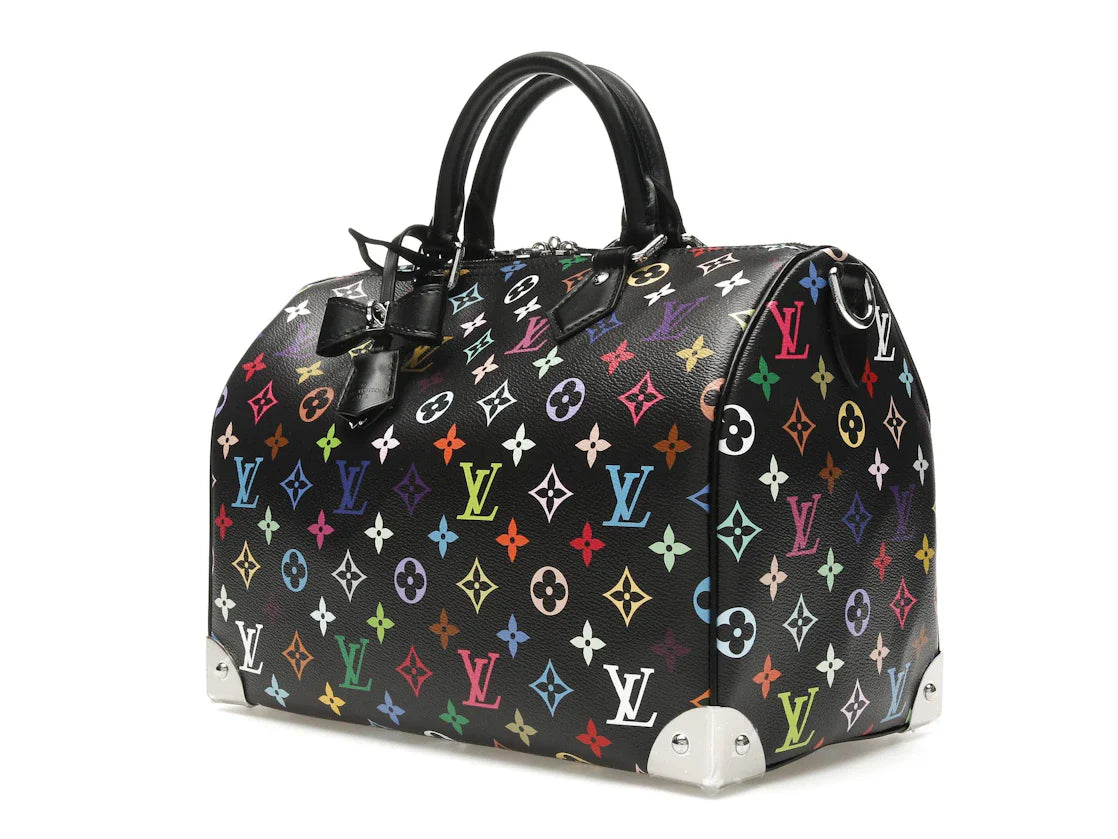 Louis Vuitton x Takashi Murakami Speedy Soft 30 Black Multicolored
