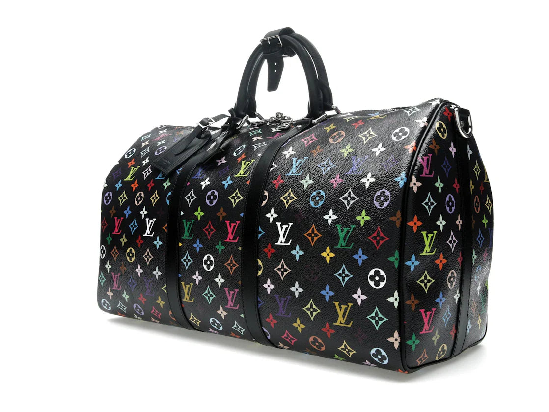 Louis Vuitton x Takashi Murakami Keepall Bandouliere 50 Black Multicolored