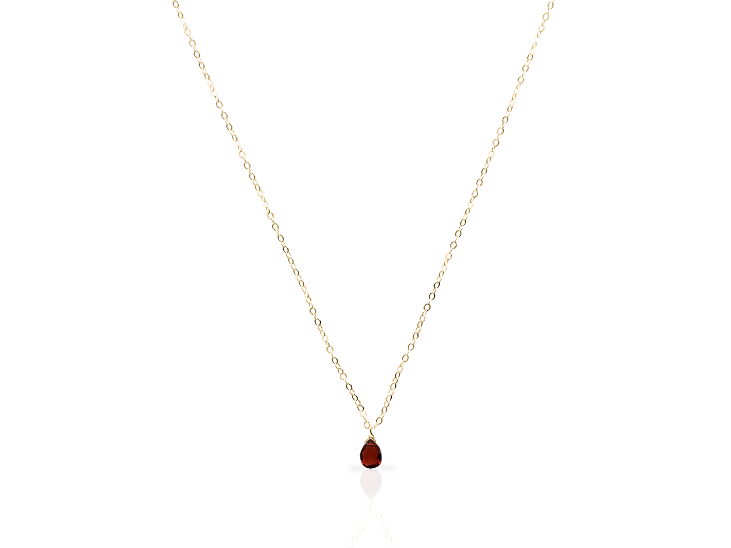 Juno - Teardrop Briolette Garnet Necklace